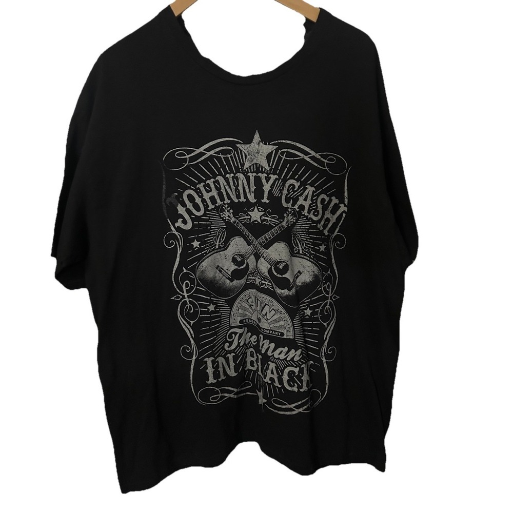 Johnny Cash The Man in Black Tennessee Men's Size 2XL Black T-Shirt 527